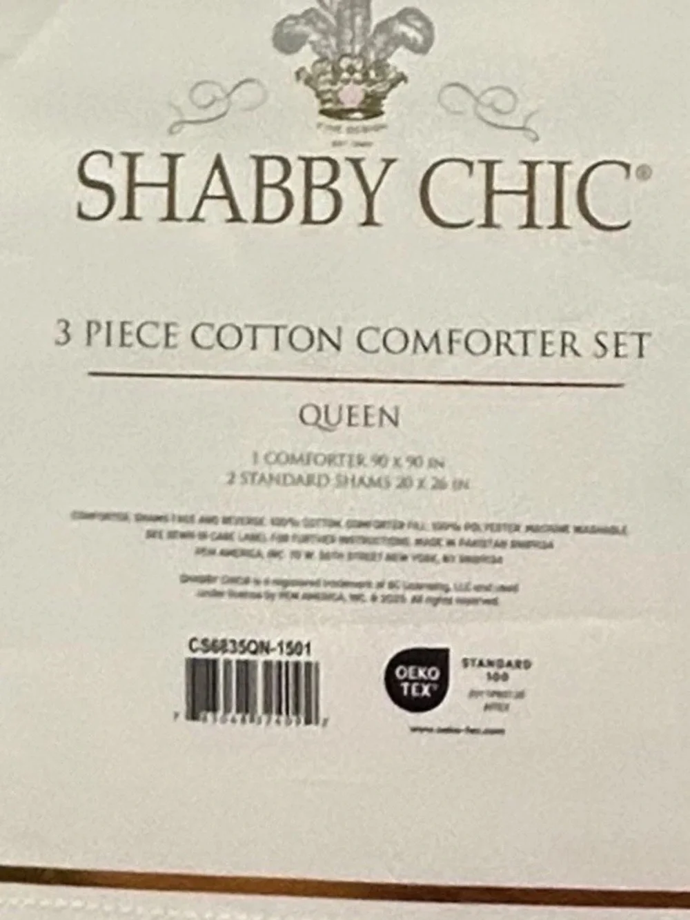 Shabby Chic Blue and White Floral Cotton Queen Comforter Set 90”x90”
